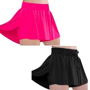 2pc EXARUS Girls Butterfly Flowy Skorts, 8Y